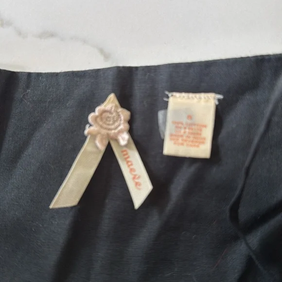 MAEVE dress size 8 black cotton classic simple midi belted - Picture 5 of 5